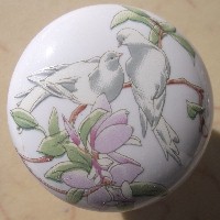 Cabinet knob white doves