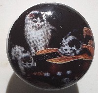 CERAMIC CABINET KNOB pulls CATS KITTEN barn #1