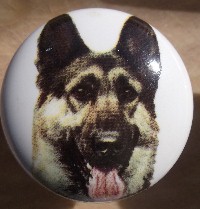 ceramic cabinet knob german shepherd dog