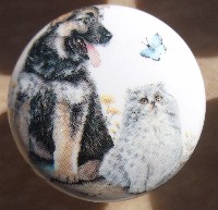 ceramic cabinet knob german shepherd dog
