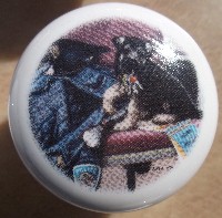 ceramic cabinet knob german shepherd dog