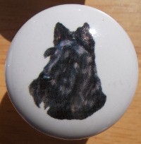 ceramic cabinet knob scottish terrier scotty