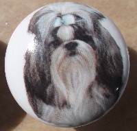 ceramic cabinet knob shih Tzu