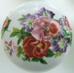 Cabinet Knob pansy FLOWER