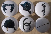 CERAMIC CABINET KNOBS FOXHUNT RIDING ACCESSORIES ENGLISH FOX HUNT