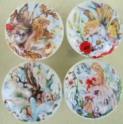 Cabinet knobs w/ Floral Fairies