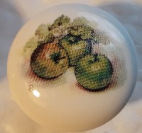 CERAMIC CABINET KNOB KNOBS FRUIT APPLES APPLE