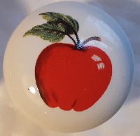 CERAMIC CABINET KNOB KNOBS FRUIT APPLES APPLE