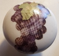 CERAMIC CABINET KNOB KNOBS PURPLE GRAPES GRAPE