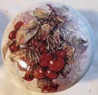 CERAMIC CABINET KNOB KNOBS FRUIT CHERRY CHERRIES